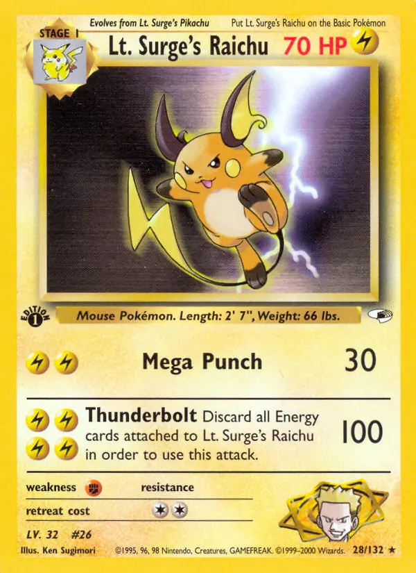 Card image of Lt. Surge's Raichu