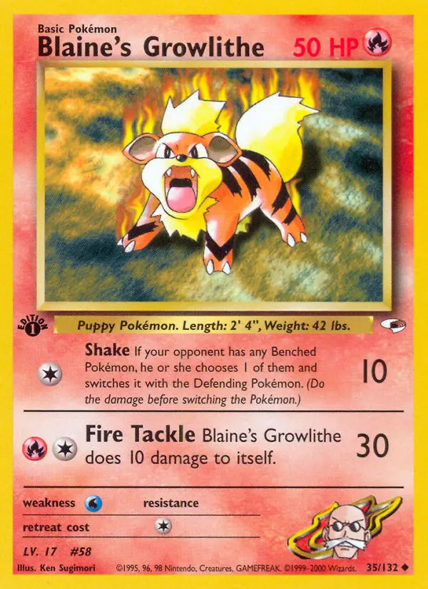 Card image of Blaine's Growlithe