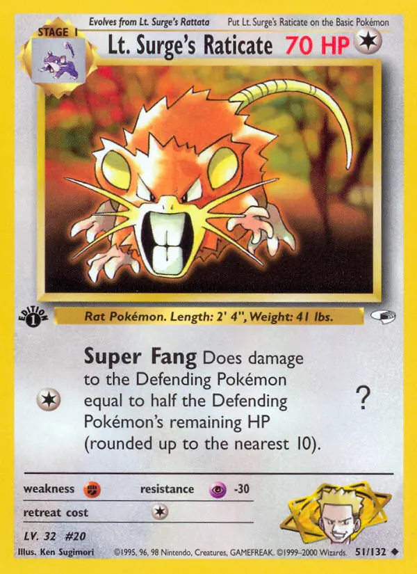 Card image of Lt. Surge's Raticate