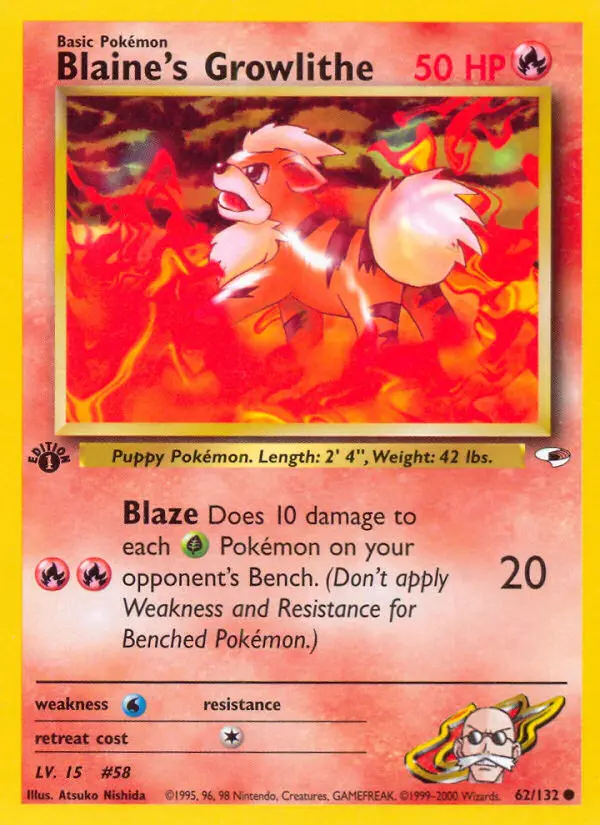 Card image of Blaine's Growlithe