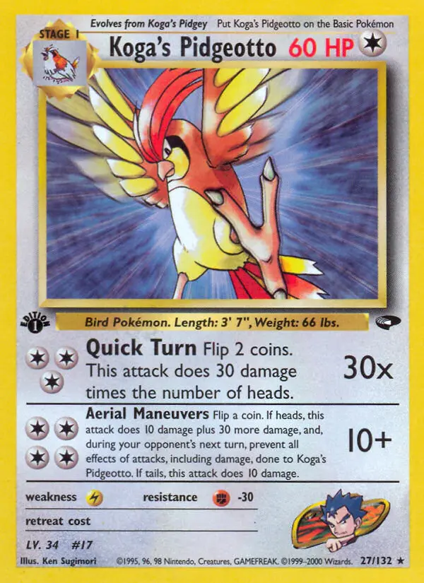 Card image of Koga's Pidgeotto