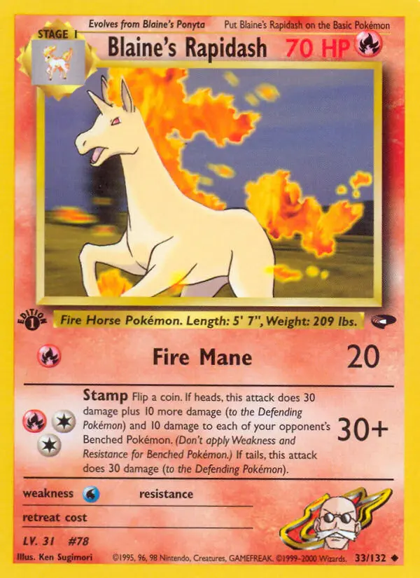 Card image of Blaine's Rapidash