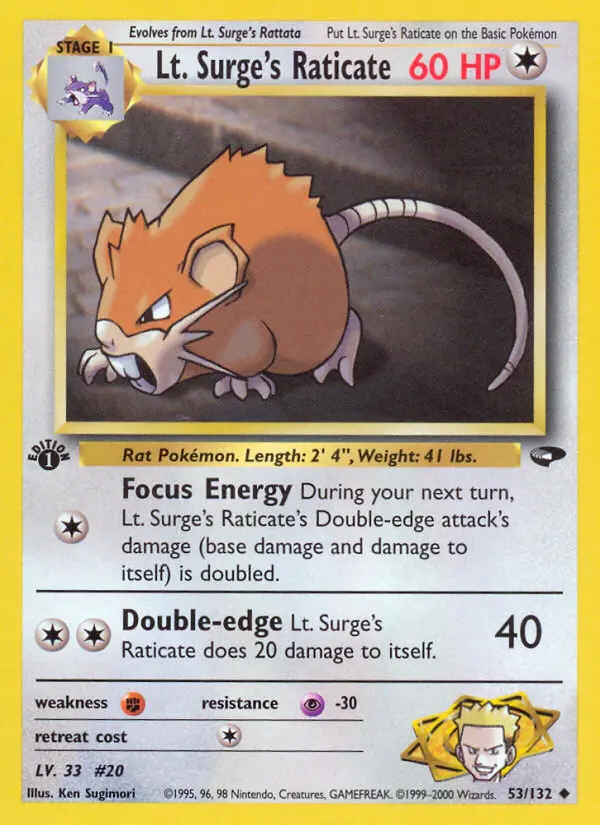Card image of Lt. Surge's Raticate