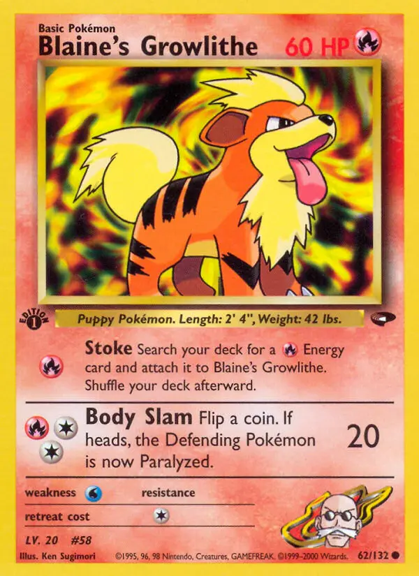 Card image of Blaine's Growlithe