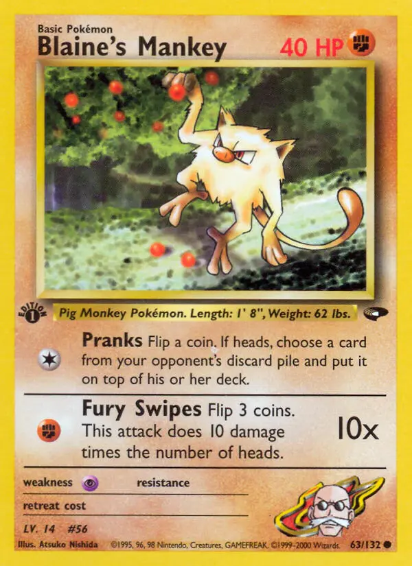 Card image of Blaine's Mankey