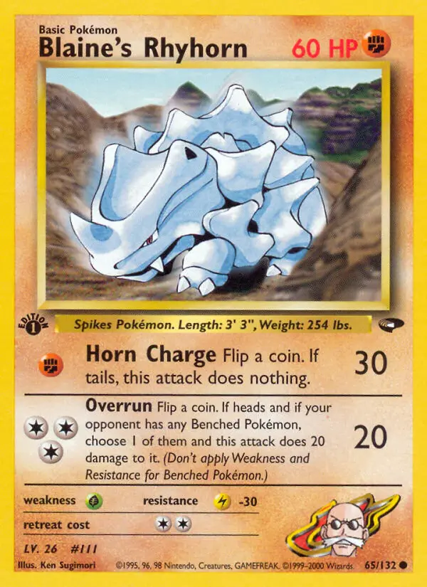 Card image of Blaine's Rhyhorn