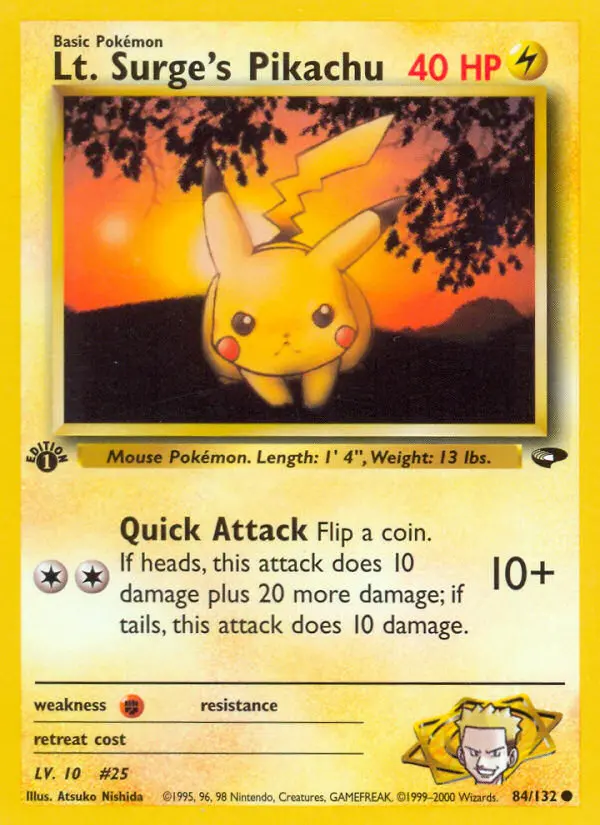 Card image of Lt. Surge's Pikachu