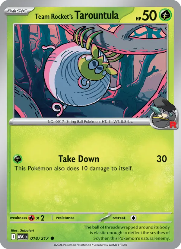 Card image of Team Rocket's Tarountula