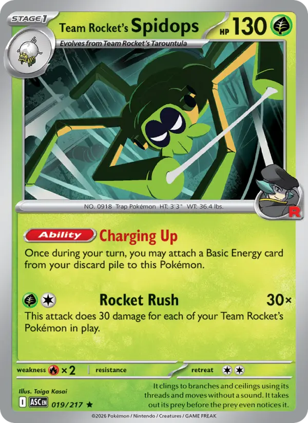 Card image of Team Rocket's Spidops