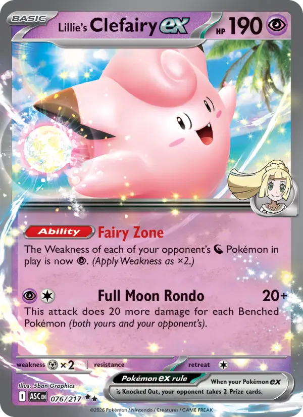 Card image of Lillie's Clefairy ex