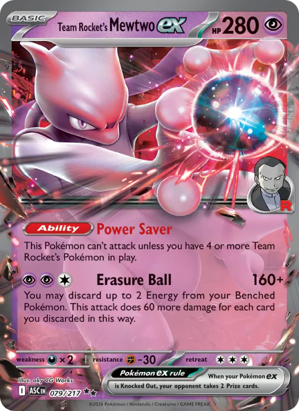 Card image of Team Rocket's Mewtwo ex