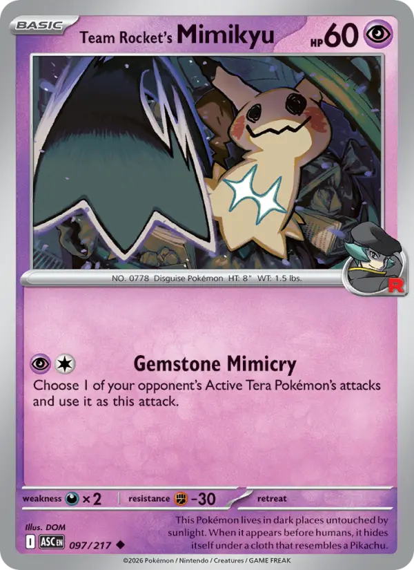 Card image of Team Rocket's Mimikyu