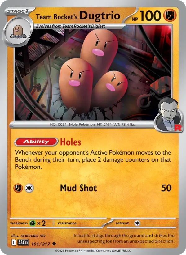 Card image of Team Rocket's Dugtrio