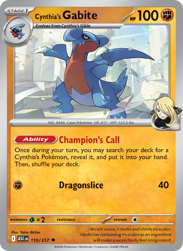 Card image of Cynthia's Gabite