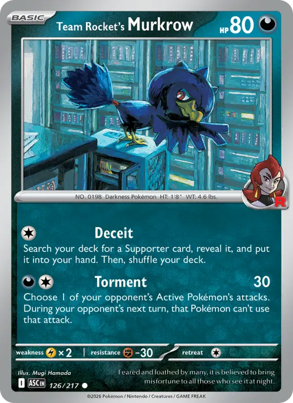 Card image of Team Rocket's Murkrow