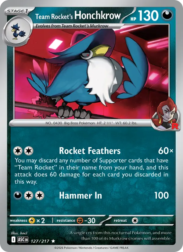 Card image of Team Rocket's Honchkrow