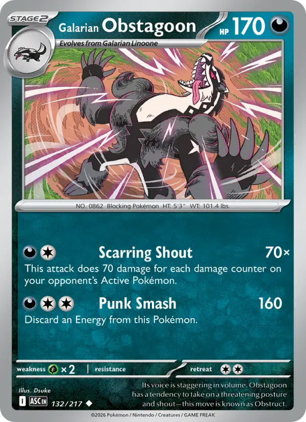 Card image of Galarian Obstagoon