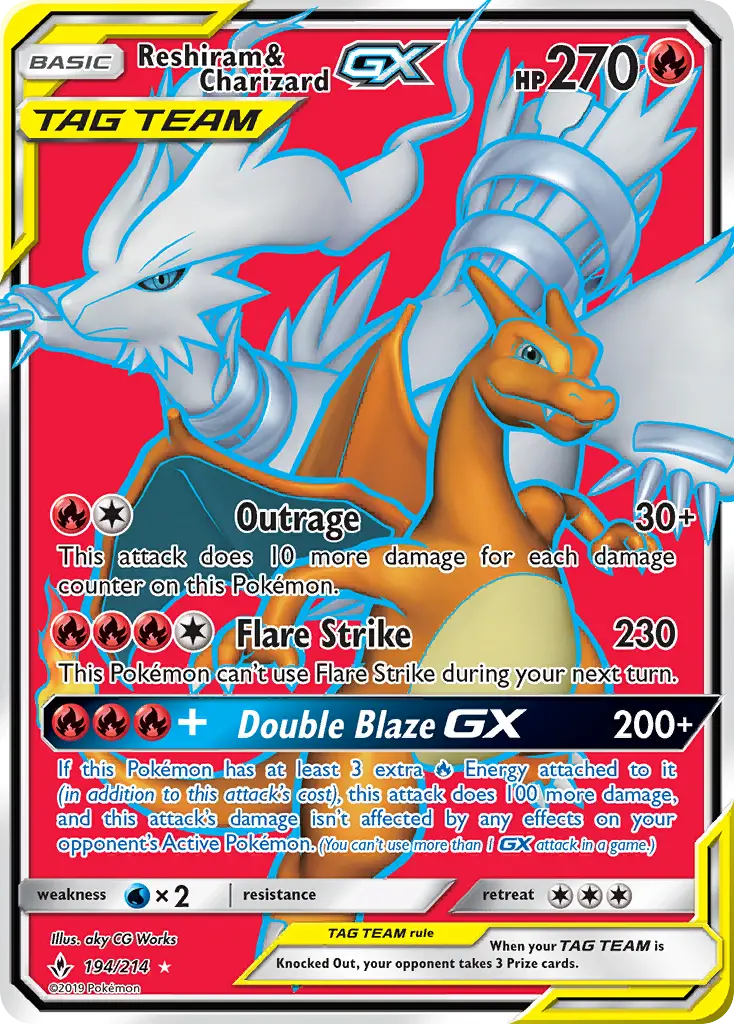 Card image of Reshiram & Charizard GX