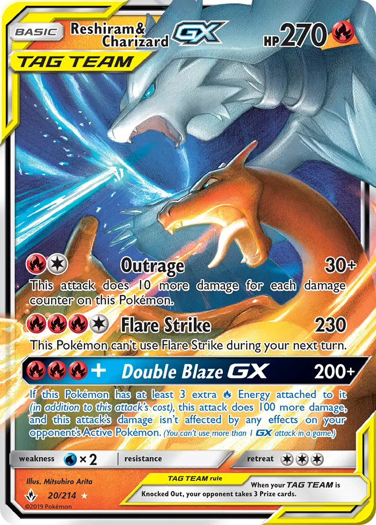 Card image of Reshiram & Charizard GX