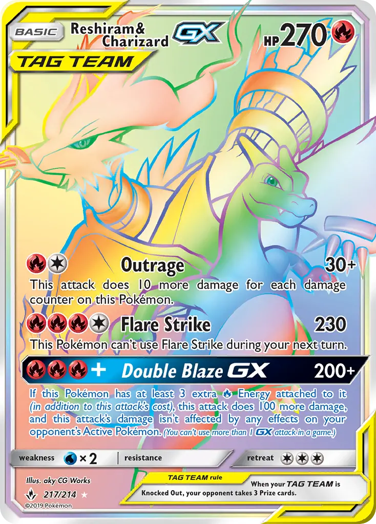 Card image of Reshiram & Charizard GX