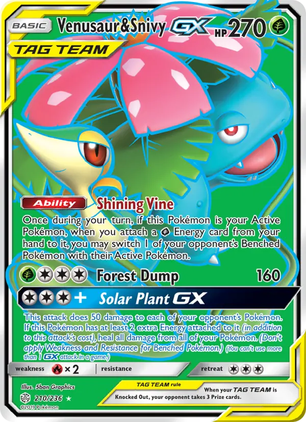 Card image of Venusaur & Snivy GX