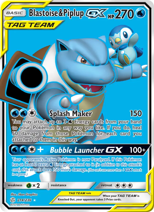 Card image of Blastoise & Piplup GX