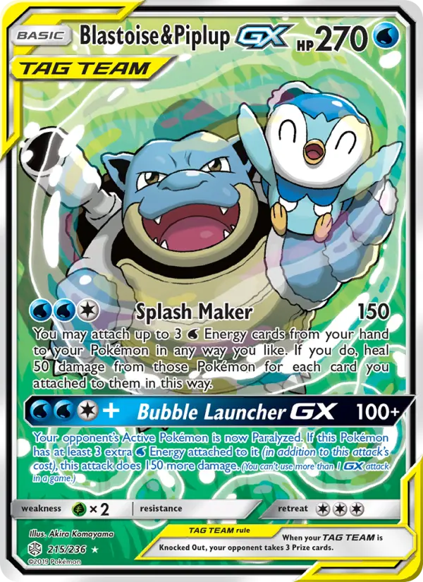Card image of Blastoise & Piplup GX