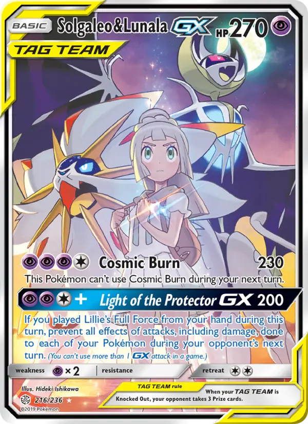 Card image of Solgaleo & Lunala GX