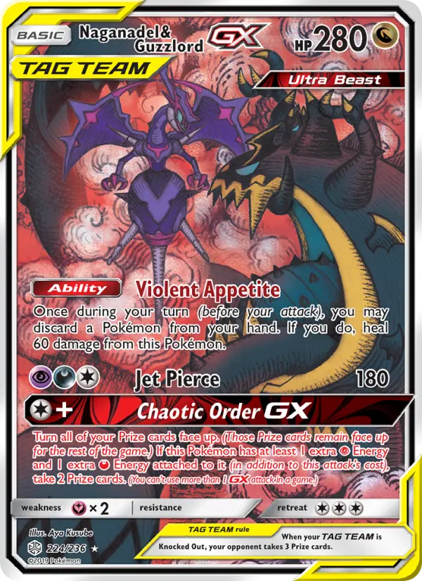 Card image of Naganadel & Guzzlord GX
