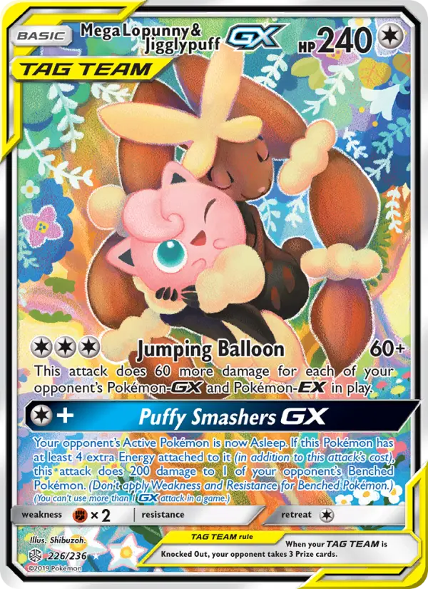Card image of Mega Lopunny & Jigglypuff GX