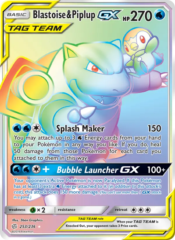 Card image of Blastoise & Piplup GX