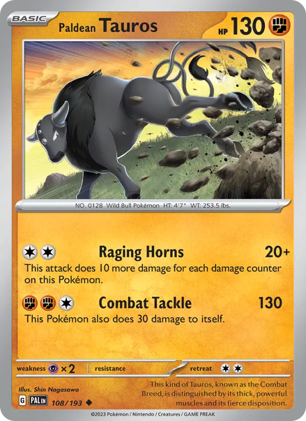 Card image of Paldean Tauros