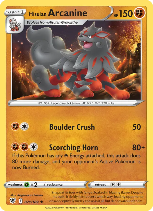 Card image of Hisuian Arcanine