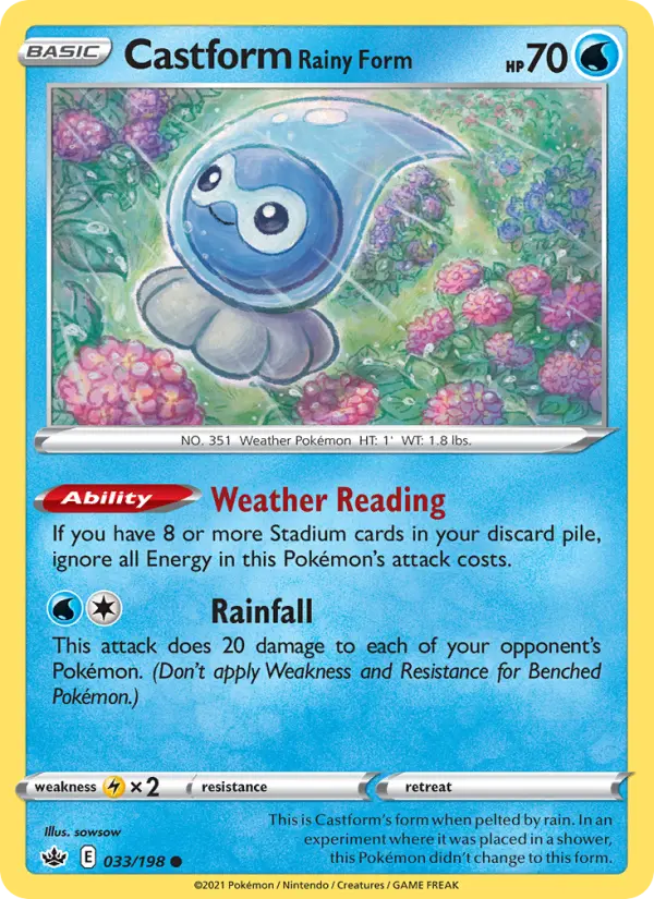 Card image of Castform Rainy Form