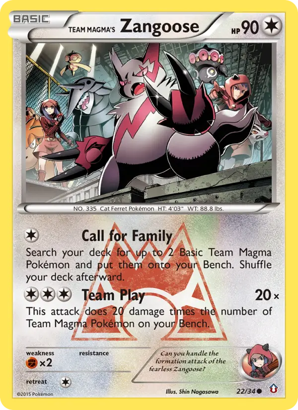 Card image of Team Magma's Zangoose